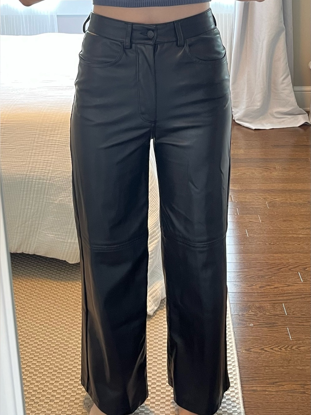 H&M Black Faux Leather Pants